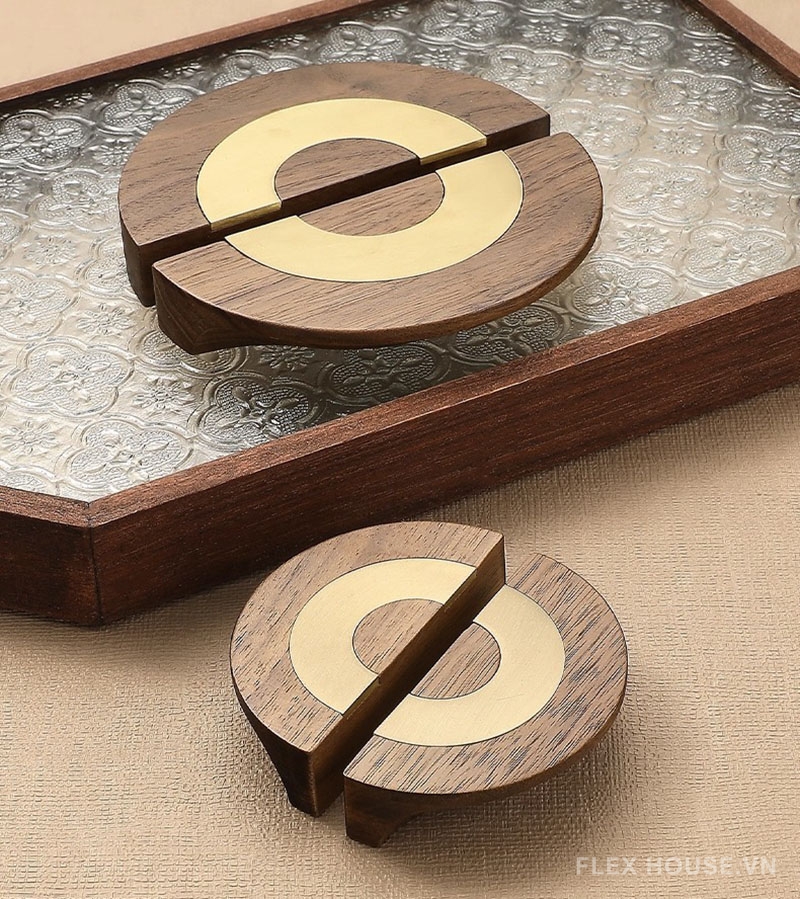 Tay nắm tủ bán nguyệt bằng gỗ óc chó cao cấp YJ5978 1 Tay nắm tủ bán nguyệt bằng gỗ óc chó cao cấp YJ5978 6