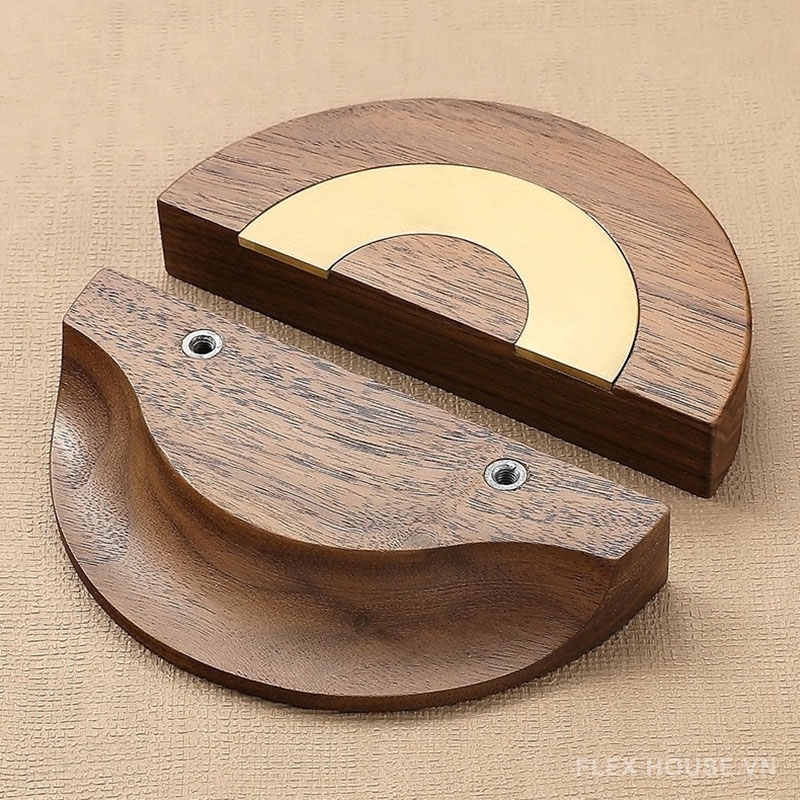 Tay nắm tủ bán nguyệt bằng gỗ óc chó cao cấp YJ5978 7 Tay nắm tủ bán nguyệt bằng gỗ óc chó cao cấp YJ5978 12