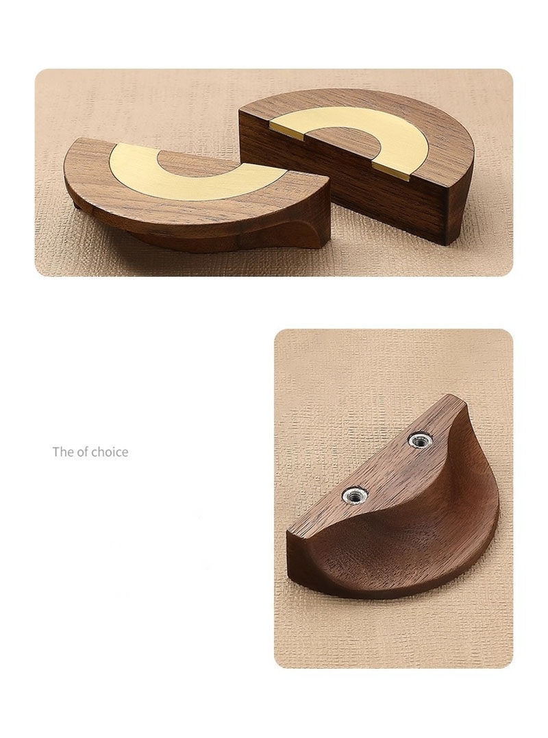 Tay nắm tủ bán nguyệt bằng gỗ óc chó cao cấp YJ5978 10 Tay nắm tủ bán nguyệt bằng gỗ óc chó cao cấp YJ5978 15