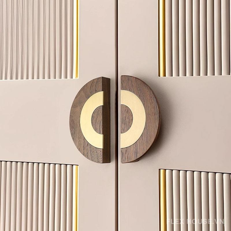 Tay nắm tủ bán nguyệt bằng gỗ óc chó cao cấp YJ5978 2 Tay nắm tủ bán nguyệt bằng gỗ óc chó cao cấp YJ5978 7