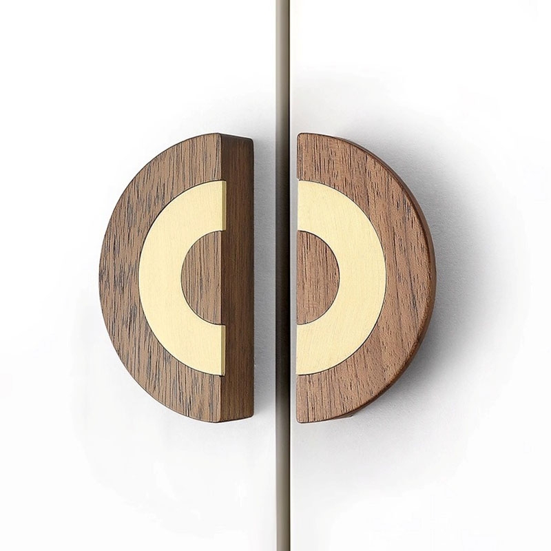 Tay nắm tủ bán nguyệt bằng gỗ óc chó cao cấp YJ5978 3 Tay nắm tủ bán nguyệt bằng gỗ óc chó cao cấp YJ5978 8