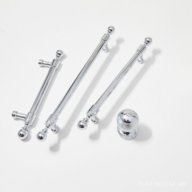 Tay nắm tủ đồng châu Âu màu bạc cao cấp PALO233 2 Tay nắm tủ đồng châu Âu màu bạc cao cấp PALO233 5