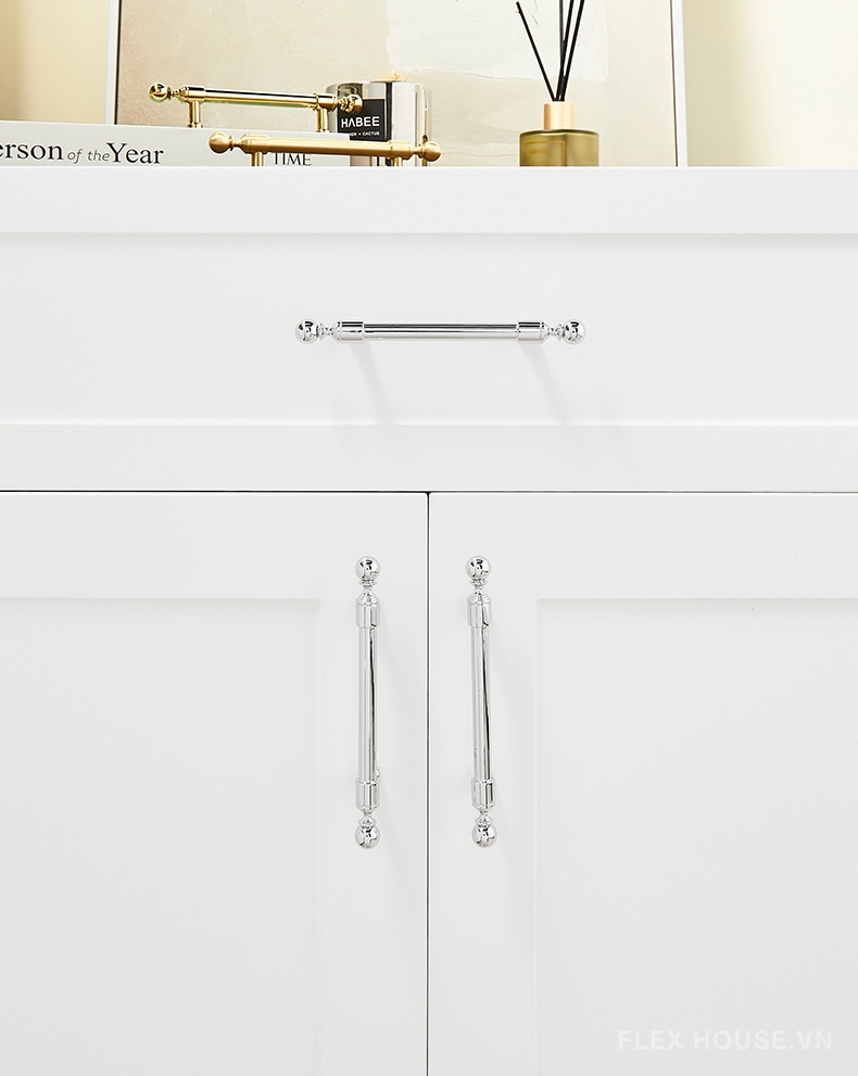 Tay nắm tủ đồng châu Âu màu bạc cao cấp PALO233 5 Tay nắm tủ đồng châu Âu màu bạc cao cấp PALO233 8