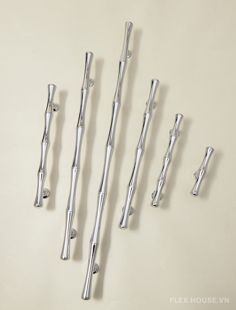Tay nắm tủ đồng màu bạc kiểu đốt tre PALO6218 2 Tay nắm tủ đồng màu bạc kiểu đốt tre PALO6218 6