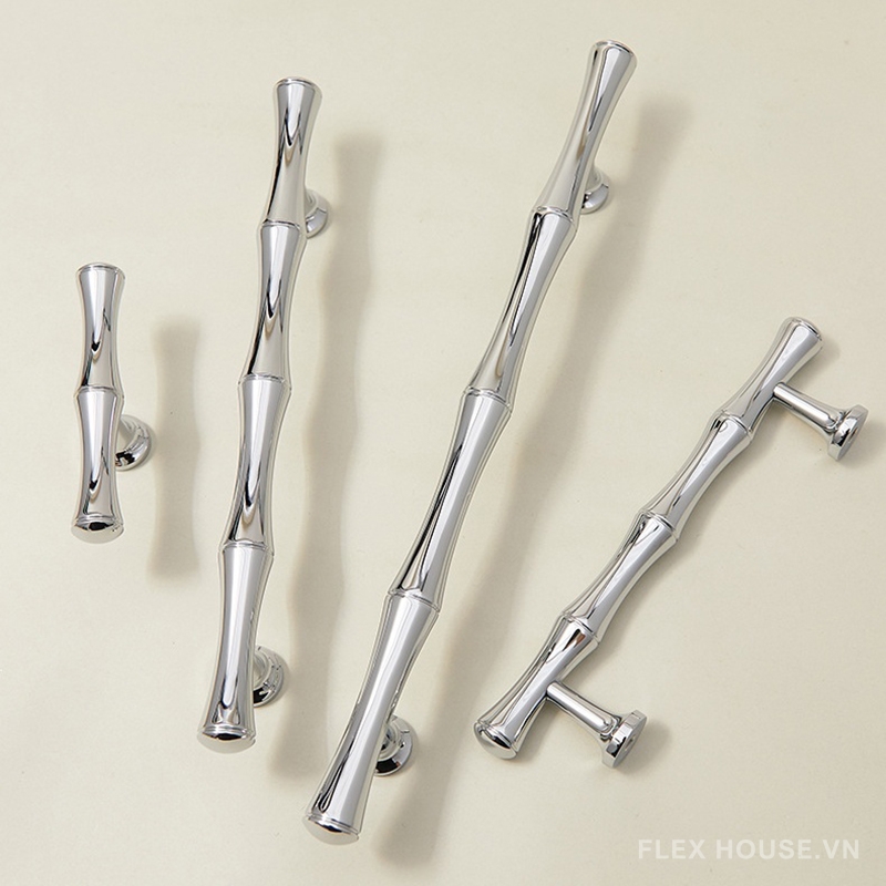 Tay nắm tủ đồng màu bạc kiểu đốt tre PALO6218 3 Tay nắm tủ đồng màu bạc kiểu đốt tre PALO6218 7