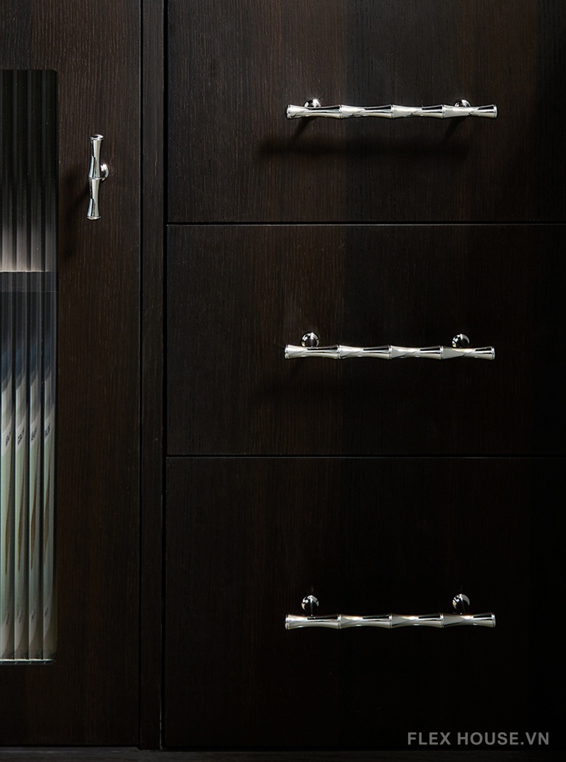 Tay nắm tủ đồng màu bạc kiểu đốt tre PALO6218 6 Tay nắm tủ đồng màu bạc kiểu đốt tre PALO6218 10