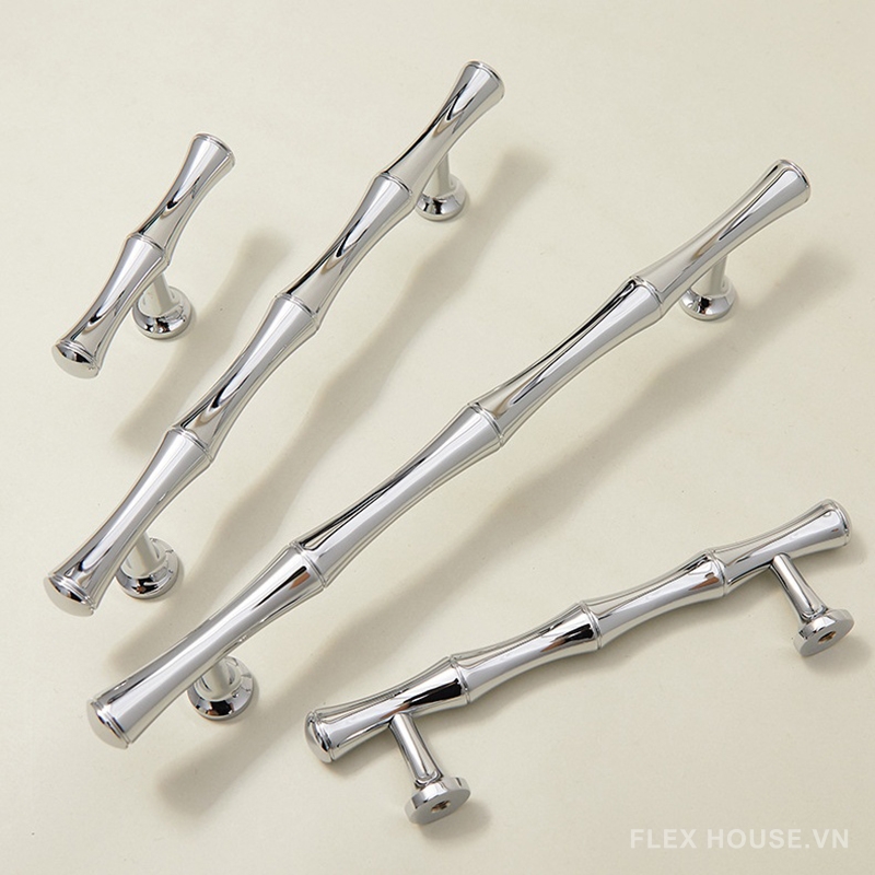Tay nắm tủ đồng màu bạc kiểu đốt tre PALO6218 4 Tay nắm tủ đồng màu bạc kiểu đốt tre PALO6218 8
