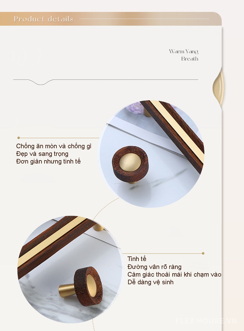 Tay nắm tủ gỗ phối đồng kiểu Bắc Âu cao cấp MT882 10