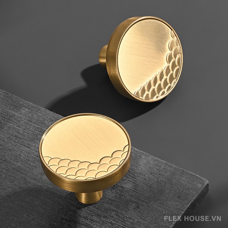 Tay nắm tủ hợp kim Á Đông họa tiết vẩy cá HJ440 8 Tay nắm tủ hợp kim Á Đông họa tiết vẩy cá HJ440 14