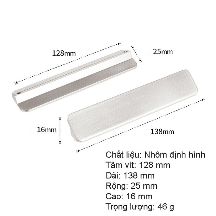 Tay nắm tủ hợp kim nhôm dáng chữ nhật HJ483 12 Tay nắm tủ hợp kim nhôm dáng chữ nhật HJ483 17