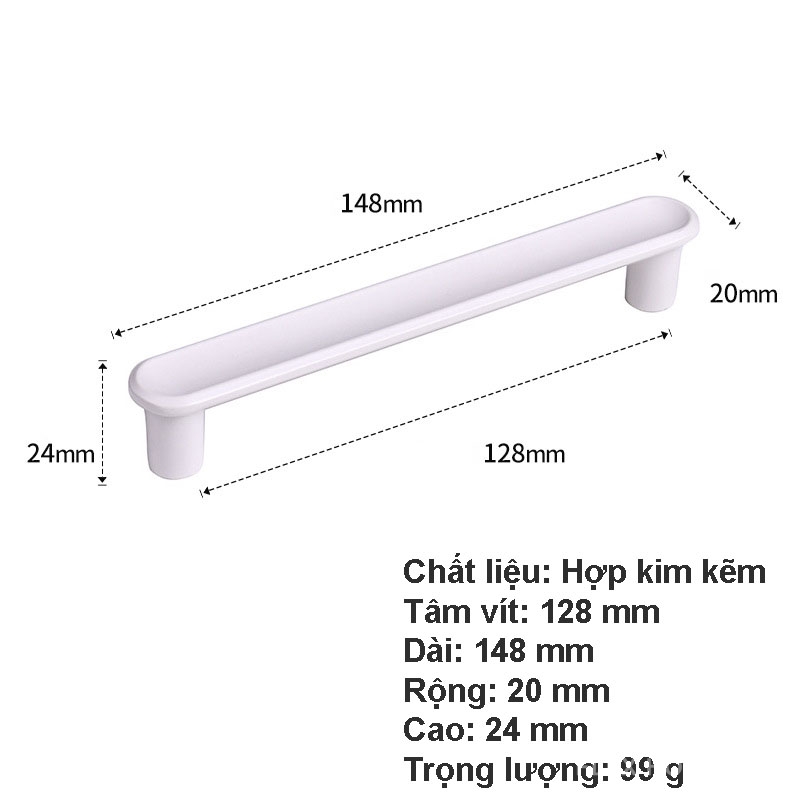 Tay nắm tủ hợp kim tối giản màu trắng HJ6044 5 Tay nắm tủ hợp kim tối giản màu trắng HJ6044 10