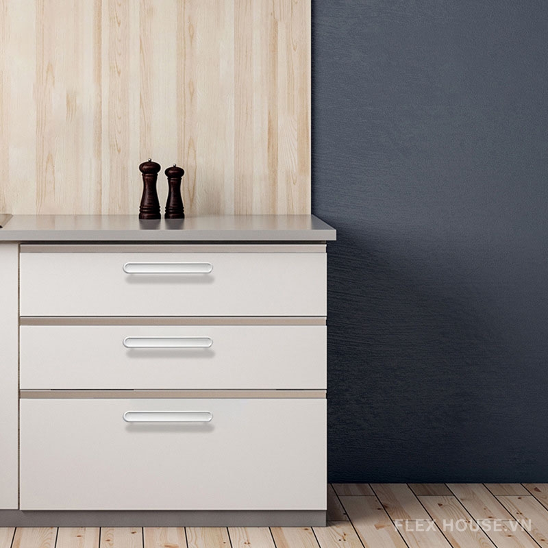 Tay nắm tủ hợp kim tối giản màu trắng HJ6044 2 Tay nắm tủ hợp kim tối giản màu trắng HJ6044 7