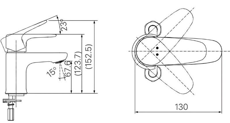 Vòi chậu rửa mặt đặt bàn nóng lạnh Inax LFV-1112S 4 Vòi chậu rửa mặt đặt bàn nóng lạnh Inax LFV-1112S