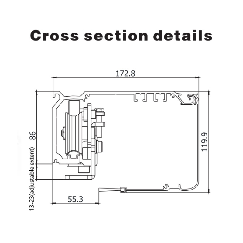 Cửa lùa điện tải nặng 200kg điều khiển dữ liệu 6S 3 Cửa lùa điện tải nặng 200kg điều khiển dữ liệu 6S