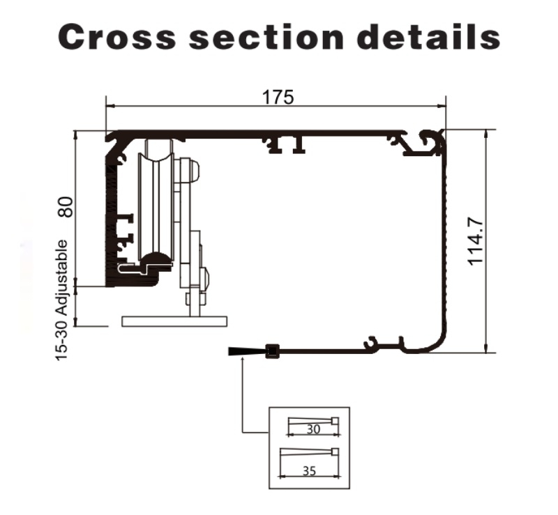 Cửa lùa tự động cảm biến chống kẹt chuẩn EU ML500 3 Cửa lùa tự động cảm biến chống kẹt chuẩn EU ML500