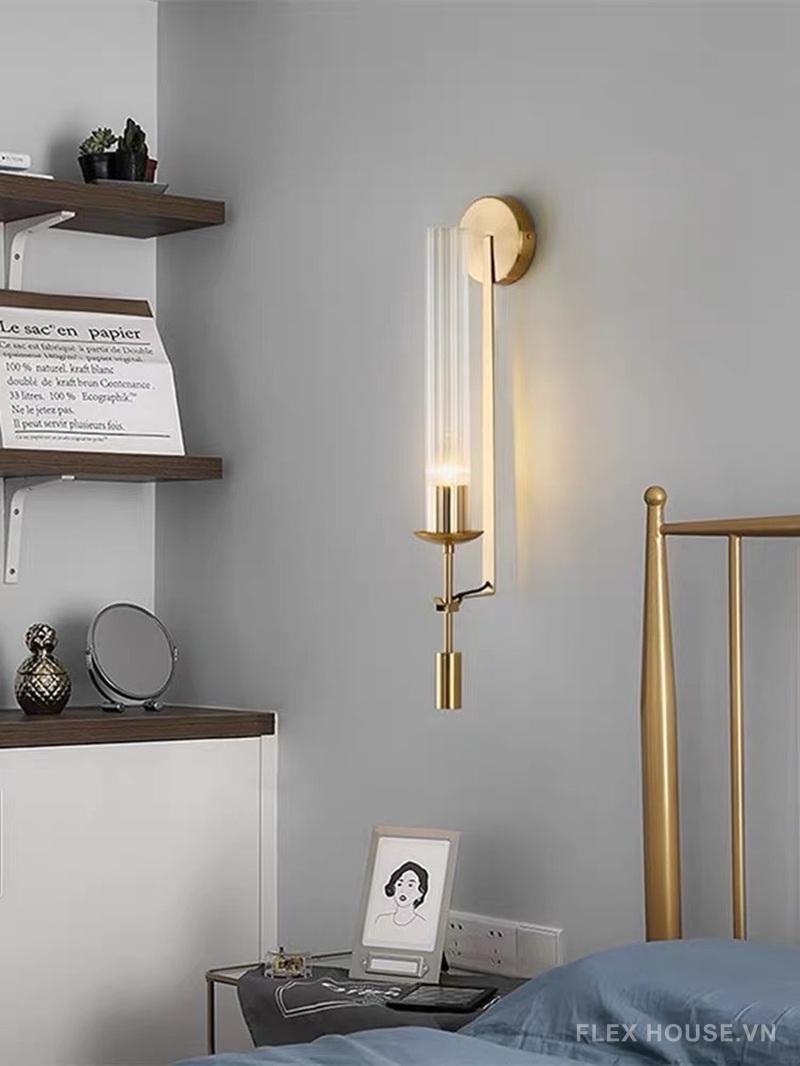 Đèn gắn tường hợp kim xi chao ống nghệ thuật VK142
