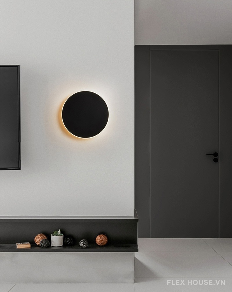 Đèn hắt tường ngoại thất màu đen tròn IP65 VNT341
