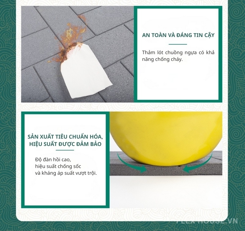 Gạch cao su lát sân chuồng ngựa chống trượt GV158 3 Gạch cao su lát sân chuồng ngựa chống trượt GV158