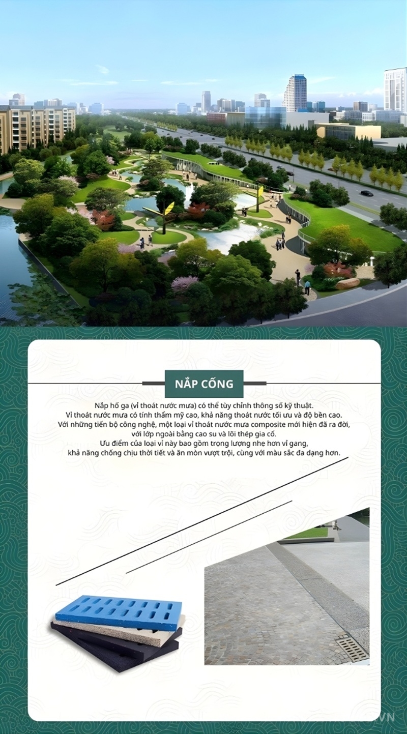 Nắp cống cao su chống trơn trượt thoát nước nhanh GV18