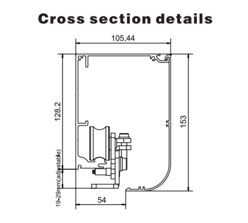Phụ kiện cửa lùa điện cảm biến vi sóng an toàn HH125 3 Phụ kiện cửa lùa điện cảm biến vi sóng an toàn HH125