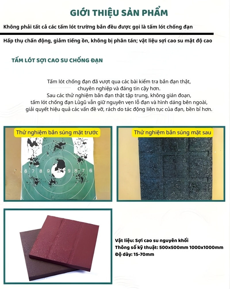 Thảm cao su EPDM lót sàn trường bắn giảm chấn GV45 3 Thảm cao su EPDM lót sàn trường bắn giảm chấn GV45