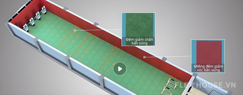 Thảm cao su EPDM lót sàn trường bắn giảm chấn GV45 1 Thảm cao su EPDM lót sàn trường bắn giảm chấn GV45