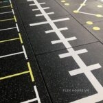 Thảm cao su phòng gym trong nhà in UV chống trượt GV92