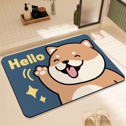 Thảm chống trượt nhà tắm các bạn thú Hello XF1645.02