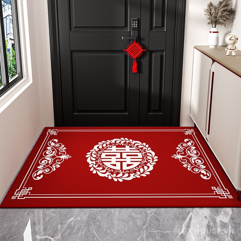 Thảm chùi chân Song Hỷ Phúc Lộc decor lễ tết XF2557 5 Thảm chùi chân Song Hỷ Phúc Lộc decor lễ tết XF2557.01