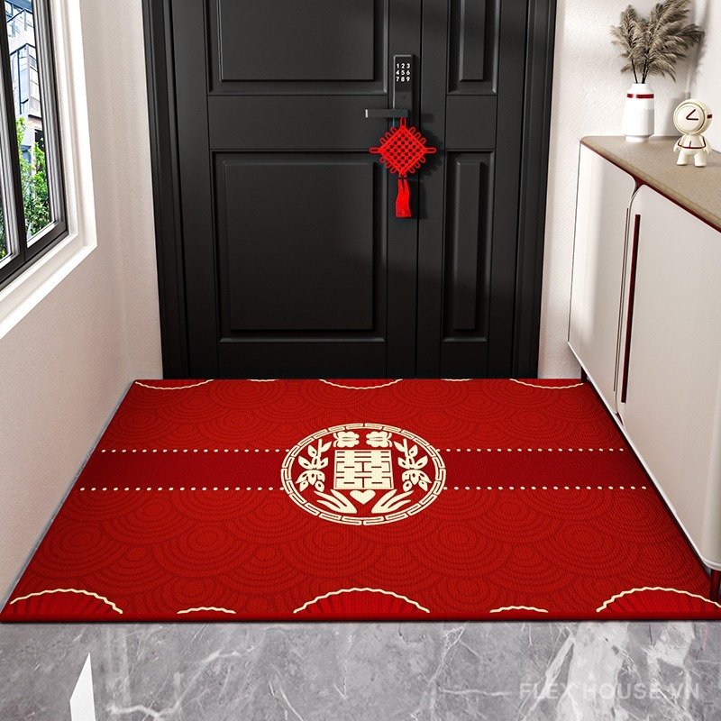Thảm chùi chân Song Hỷ Phúc Lộc decor lễ tết XF2557 7 Thảm chùi chân Song Hỷ Phúc Lộc decor lễ tết XF2557.03