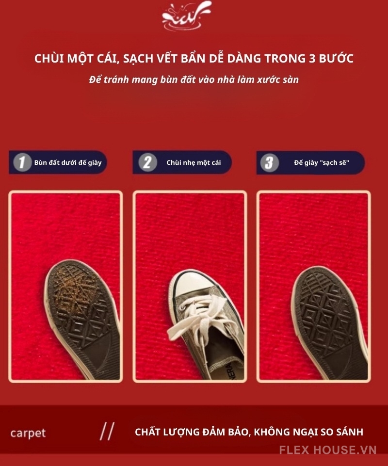 Thảm lót sàn Bách Niên Hảo Hợp XF2560 2 Thảm chùi chân cửa ra vào Song Hỷ Tân Hôn XF2558