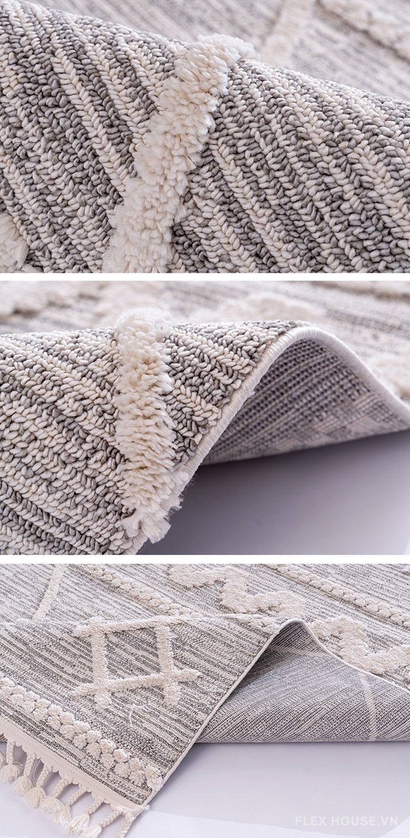 Thảm dệt nổi 3D họa tiết hình học Bắc Âu XF5391 3 Thảm dệt nổi 3D họa tiết hình học Bắc Âu XF5391