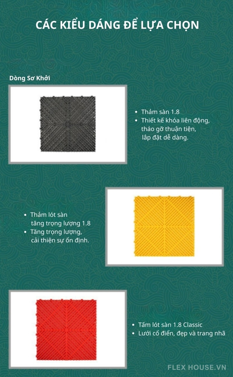 Thảm lắp ghép PP chống trượt chịu tải garage GV246