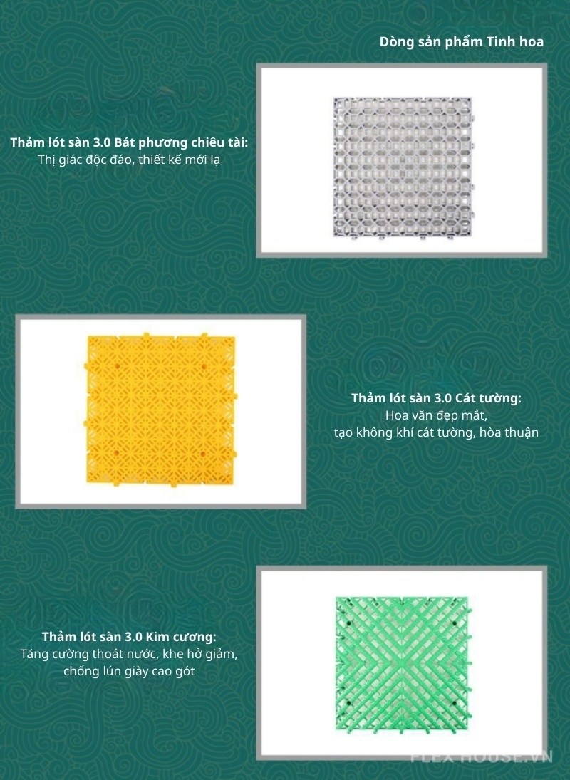 Thảm lắp ghép PP chống trượt chịu tải garage GV246