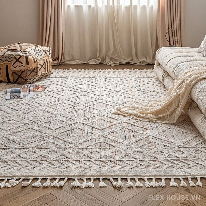 Thảm Ma-rốc dệt nổi 3D tua rua sợi nhiều màu XF5382 4 Thảm Ma-rốc dệt nổi 3D tua rua sợi nhiều màu XF5382