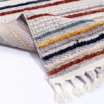 Thảm phong cách Bắc Âu sọc đa sắc tua rua XF5386