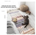 Thảm polyester mô phỏng cotton linen Boho XF8388