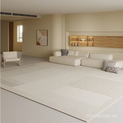 Thảm sofa phòng khách nhịp kẻ Zen Light XF3110