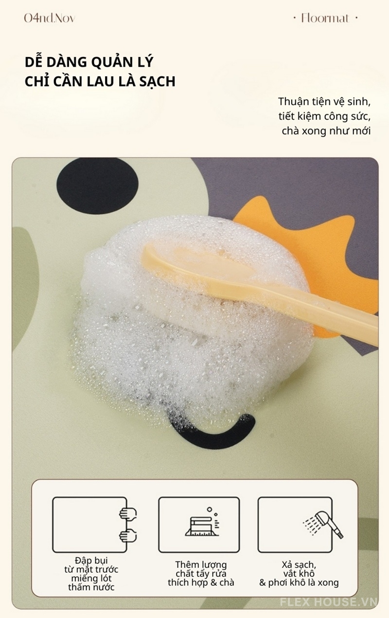 Thảm tảo cát viền khung hoạt hình cute XF1643 5 Thảm tảo cát viền khung hoạt hình cute XF1643