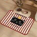 Thảm tảo cát lót bát ăn thú cưng hình mèo mun XF9728.02