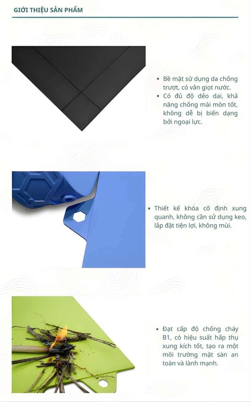 Thảm TPE không mùi lót phòng gym sân pickleball GV16 4 Thảm TPE không mùi lót phòng gym sân pickleball GV16