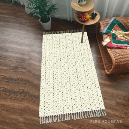 Thảm trải sofa cạnh giường hoa thị trang nhã XF8399