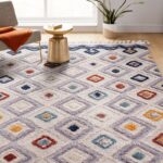 Thảm trang trí họa tiết kim cương đa sắc XF5384