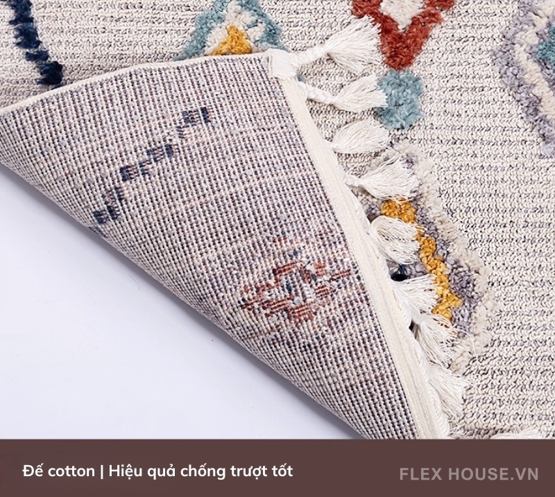 Thảm trang trí họa tiết kim cương đa sắc XF5384 5 Thảm trang trí họa tiết kim cương đa sắc XF5384