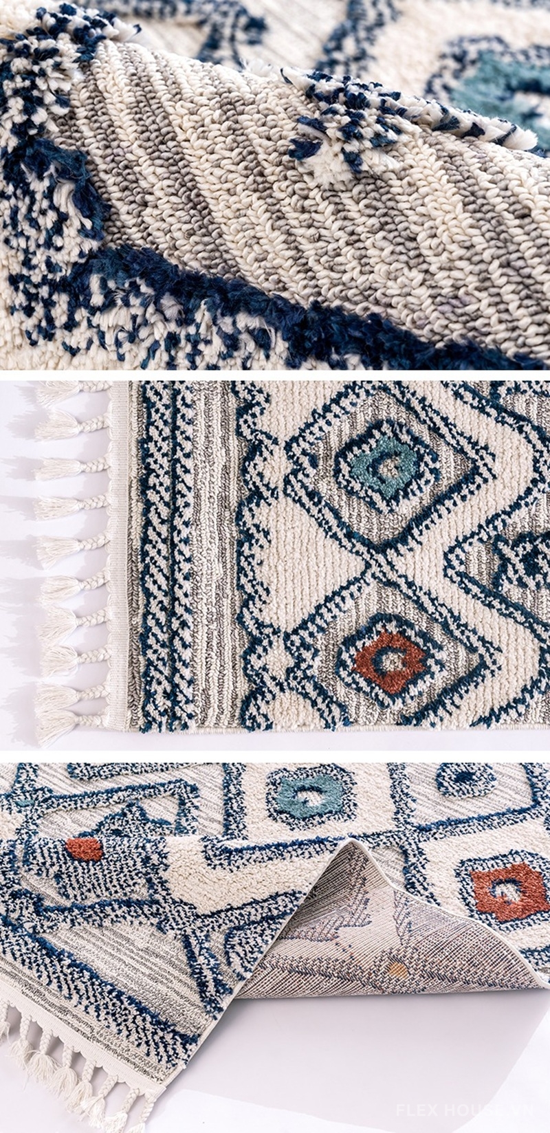 Thảm trang trí họa tiết kim cương liên hoàn XF5389 2 Thảm trang trí họa tiết kim cương liên hoàn XF5389