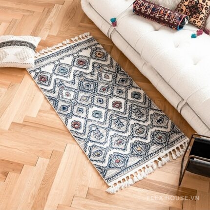 Thảm trang trí họa tiết kim cương liên hoàn XF5389