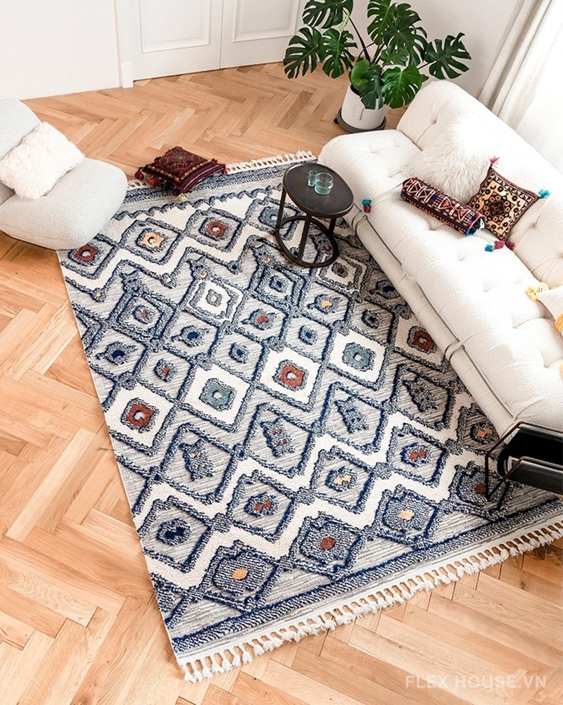 Thảm trang trí họa tiết kim cương liên hoàn XF5389 1 Thảm trang trí họa tiết kim cương liên hoàn XF5389