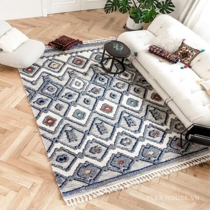 Thảm trang trí họa tiết kim cương liên hoàn XF5389