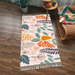 Thảm trang trí phòng ngủ họa tiết lá cách điệu XF8387.01