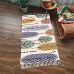 Thảm trang trí phòng ngủ họa tiết lá cách điệu XF8387.02